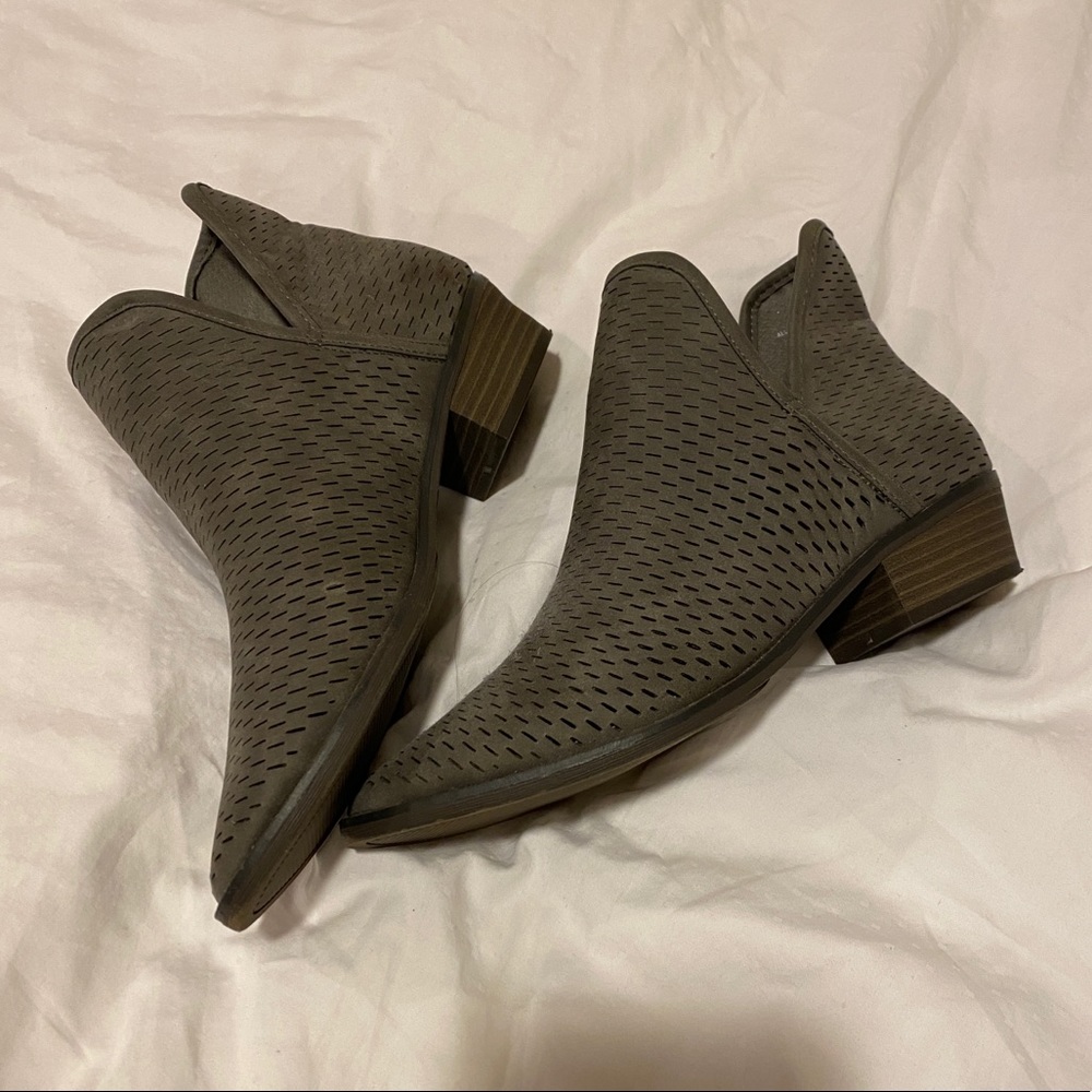 Grey suede ankle boots